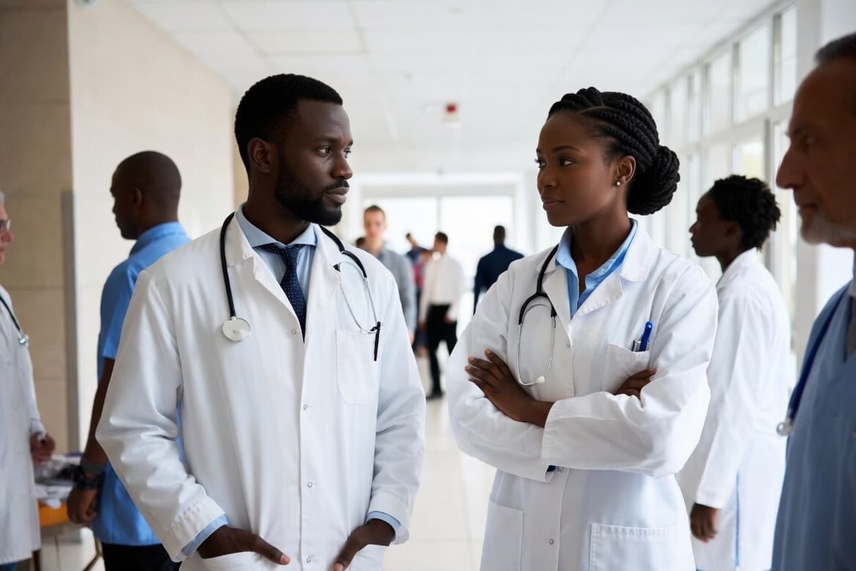 Medical professional team background